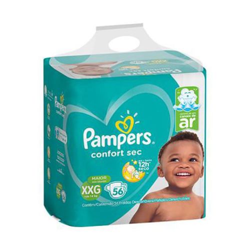 Fraldas Pampers Confort Sec Xxg 56 Unidades