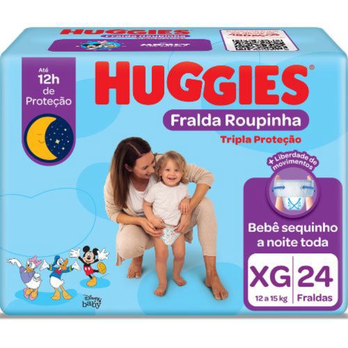 Fralda Infantil Huggies C/24 Unidades Roupinha Tripla Proteção Mega Xg Fralda Infantil Huggies C/24 Unidades Roupinha Tripla Proteção Mega Xg