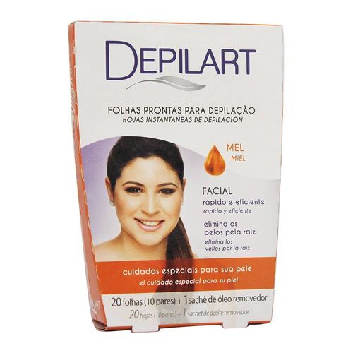 Depilador Folhas Prontas Depilart Facial Mel c/ 20 Unidades