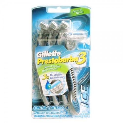Gillette Prestobarba 3 Cool Barbeador Descartavel 4 unidades
