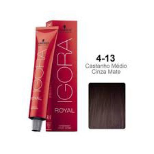 Igora Royal Coloração 4-13 Castanho Médio Cinza Mate 60g Igora Royal Coloração 4-13 Castanho Médio Cinza Mate 60g