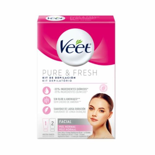 Kit Depilatório Veet Pure E Fresh Creme Facial 50g + Pós-Depilatório Facial 50g