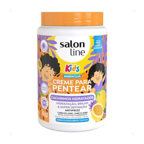 Creme Para Pentear Infantil Salono Line 1 Kg Maracujá Cachinhos Hidratados