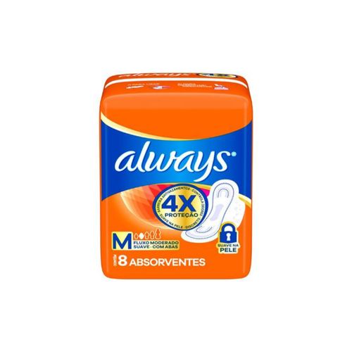 Absorvente Always Suave Com Aba 8 Unidades