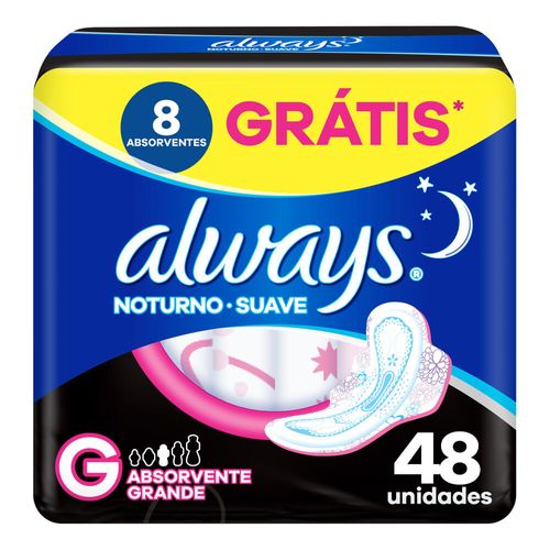 Absorvente Always Noturno Suave ”G” c/48 Unidades