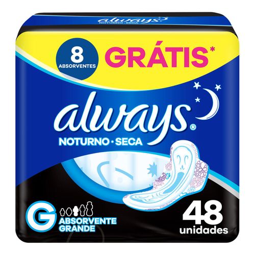 Absorvente Always Noturno Seca ”G” c/48 Unidades