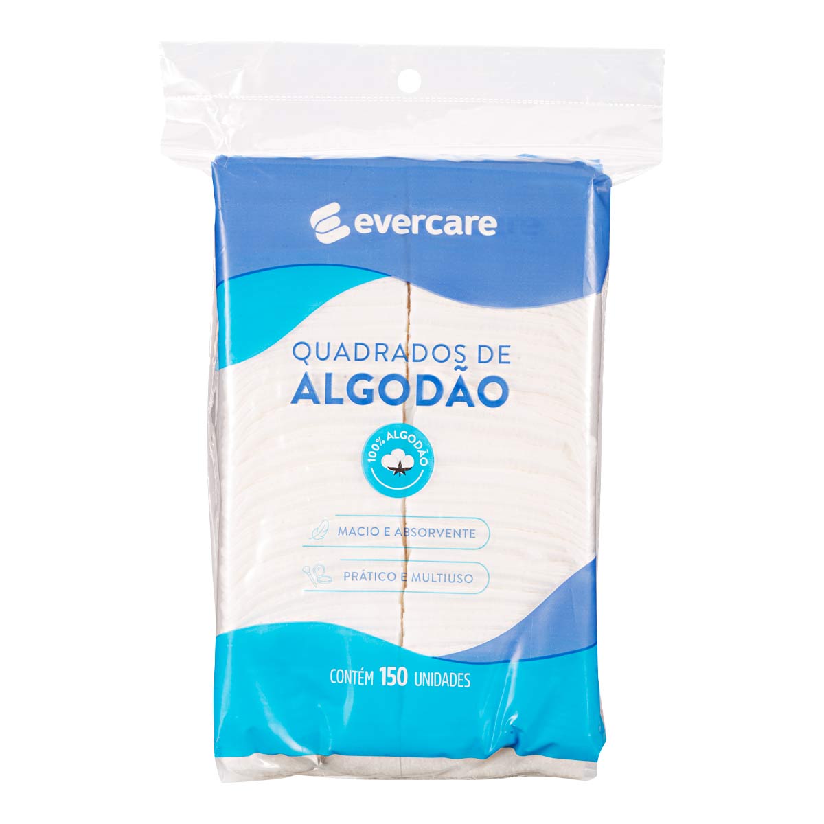 Algodão Quadrado Ever Care 150 Unidades