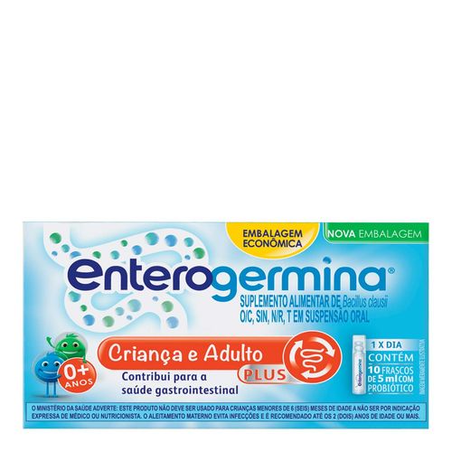 Probiótico Enterogermina Plus 5Ml Sanofi 10 Frascos