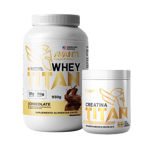 Kit Whey Titan + Creatina Titan Importados Chocolate