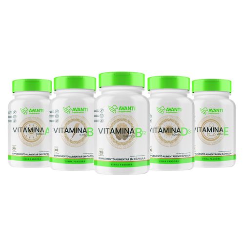 Kit Anti-Inflamatório Vitamina A + B5 + B12 + D3 + E Variação Sem Sabor