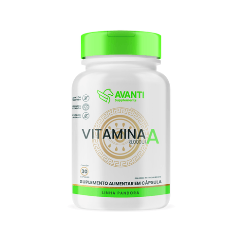 Vitamina A 8.000UI 30 Cápsulas - Suplemento Alimentar - Avanti Supplements Sem Sabor Vitamina A 8.000UI 30 Cápsulas - Suplemento Alimentar - Avanti Supplements Sem Sabor