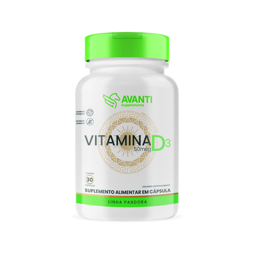 Vitamina D3 50mcg 30 Cápsulas - Suplemento Alimentar - Avanti Supplements Sem Sabor