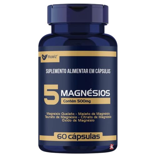 5 MAGNESIOS - QUELATO + MALATO + TAURATO + CITRATO + ÓXIDO 60 CAPSULAS - MUWIZ 5 MAGNESIOS - QUELATO + MALATO + TAURATO + CITRATO + ÓXIDO 60 CAPSULAS - MUWIZ