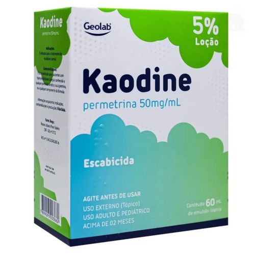 Kaodine 5% permetrina 5% tratamento para escabiose sarna 60ml