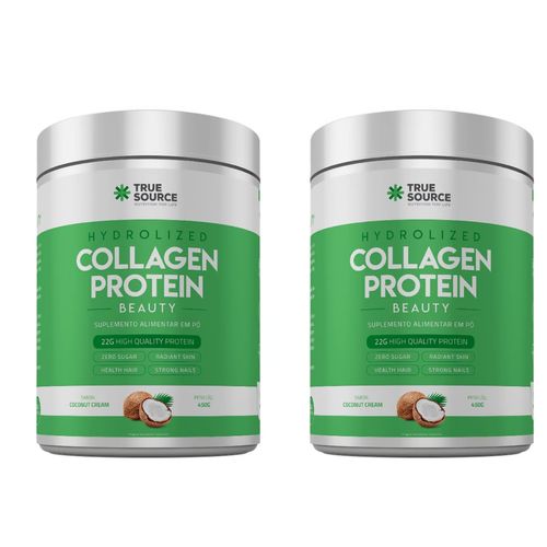 Kit 2 Collagen Protein 450g Colágeno Verisol Proteína TrueSource Coconut Cream