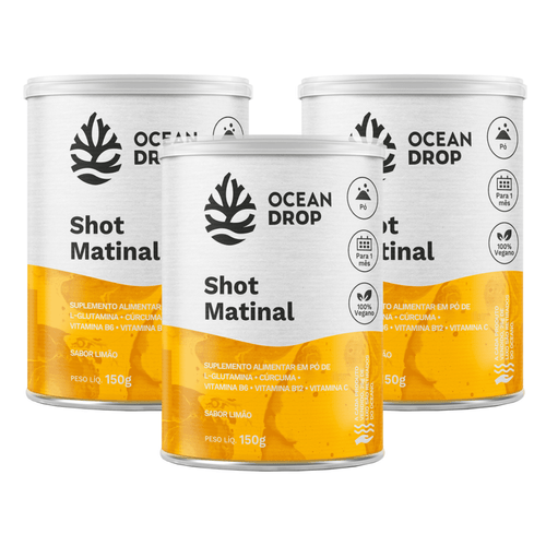 NOVO Kit 3 Un SHOT MATINAL EM PO 30 DOSES 150G OCEAN DROP