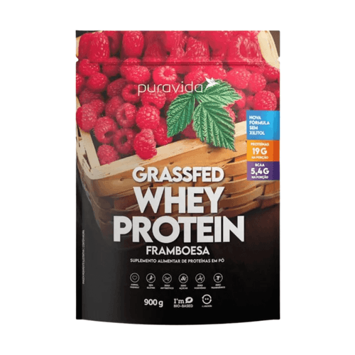 NOVO WHEY GRASSFED PURAVIDA 900G Framboesa