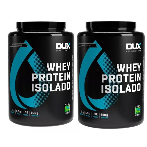 Kit 2 Whey Protein Isolado BCAAs Todos Sabores 900g Dux Nutrition Neutro