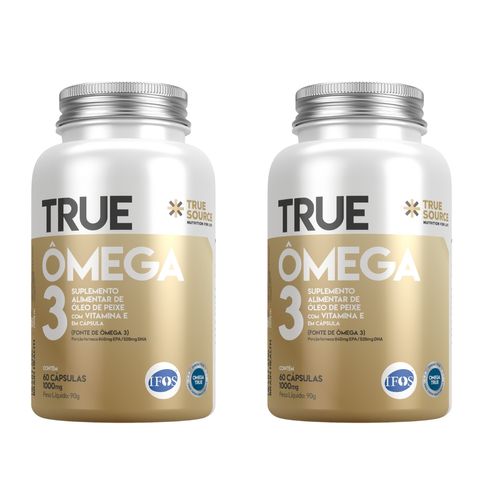 Kit 2 Ômega 3 TrueSource Vitamina E Certificado IFOS Concentrado 60 CAPS Sem Sabor