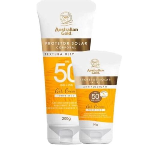 Kit Australian Gold Protetor Solar FPS50 200ml + Facial FPS50 50g
