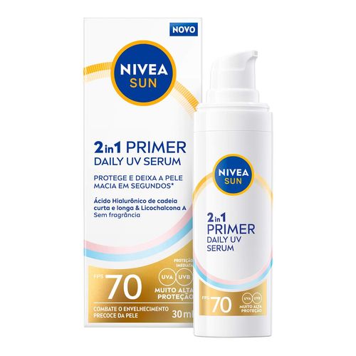 Protetor Solar Facial Nivea Sun Fps 70 Sérum Primer Daily Uv Sem Perfume 30Ml
