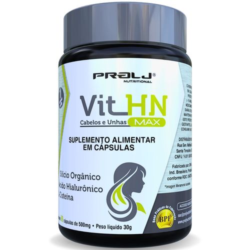 Vit HN MAX 500mg 60 cápsulas | Cabelos e Unhas Prolj Nutricional VIT HN MAX 500G 60 CÁPSULAS GEL
