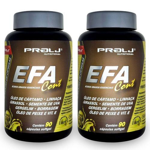 Kit com 2 EFA Cont Ácidos Graxos Essenciais 1000mg 180 cápsulas Prolj Nutritional EFA CONT 1000MG 90 CÁPSULAS SOFGEL KIT 2