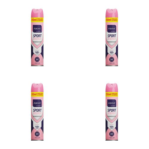 Kit c/4 Unidades de Desodorante Aerosol Above 72H 200ml Sport Energy Women