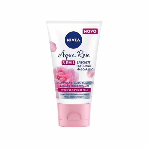 Kit c/9 Sabonete Facial Nivea Esfoliante E Máscara 3 Em1 Aqua Rose 150ml