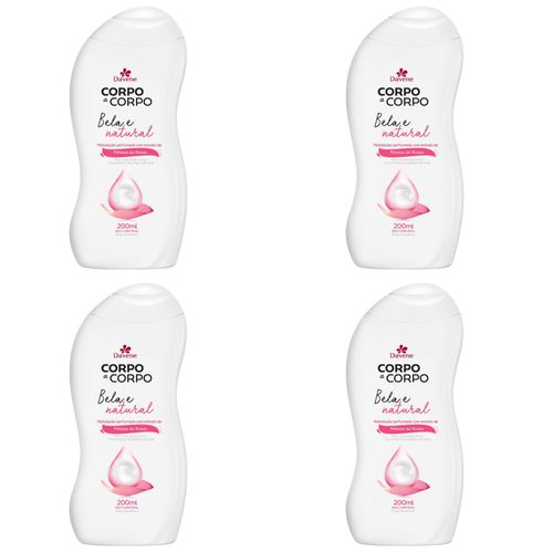 Kit c/4 Unidades de Loção Desodorante Corporal Davene Bela e Natural 200mL