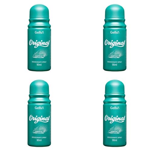 Kit c/4 Unidades de Desodorante Spray Gellus Original 90ml