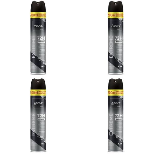 Kit c/4 Unidades de Desodorante Aerosol Above 72H 200ml Extreme Black