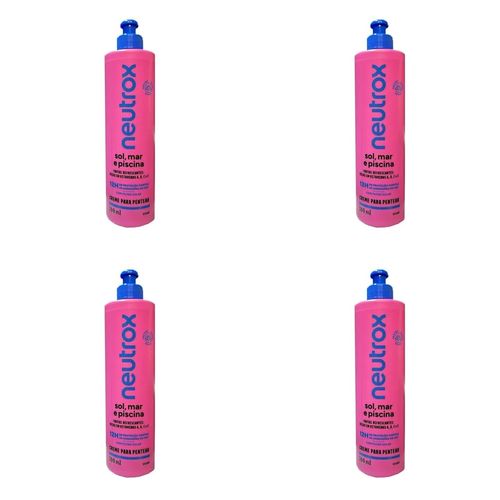 Kit c/4 Unidades de Creme Para Pentear Neutrox 300ml Sol Mar E Piscina