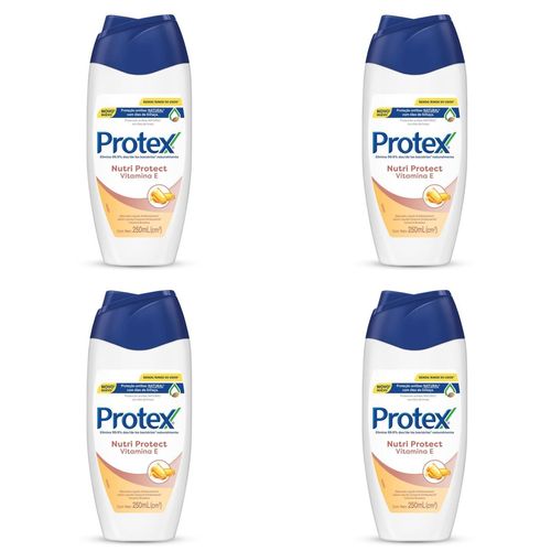 Kit c/4 Sabonetes Liquido Protex 250ml Vitamina E