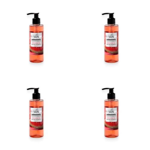 Kit c/4 Sabonetes Líquido Facial Corporal Muriel Skin Melância 200ml