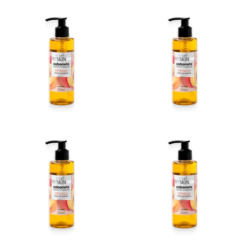 Kit c/4 Sabonetes Líquido Facial Corporal Muriel Skin Pêssego 200ml