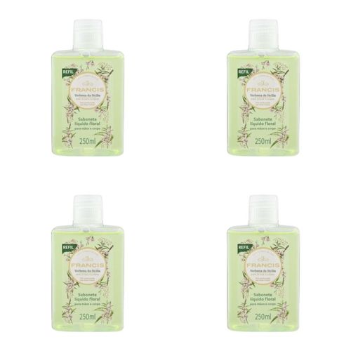 Kit c/4 Sabonetes Liquido Francis Refil 250ml Verde