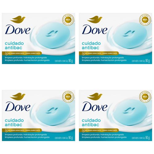 Kit c/4 Sabonetes Dove 90g Cuidado Antibacteriano