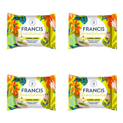 Kit c/4 Sabonetes Francis Brasil 80g Capim/Limão