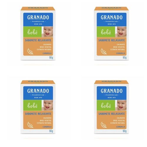 Kit c/4 Sabonetes Infantil Granado Bebê 90g Camomila Kit c/4 Sabonetes Infantil Granado Bebê 90g Camomila