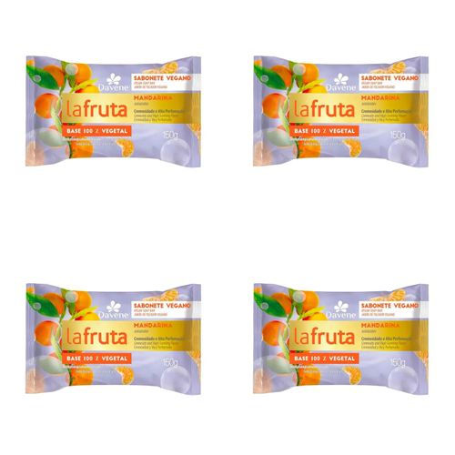 Kit c/4 Sabonetes Davene Lafruta Mandarina 150g cada