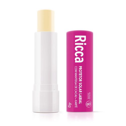 Kit c/4 Protetor Labial Com Manteiga De Cacau + Karite Fps 15 Ricca