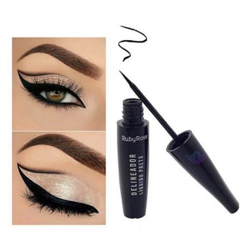 Kit c/4 Delineador Líquido Preto Hb8406 Ruby Rose Kit c/4 Delineador Líquido Preto Hb8406 Ruby Rose