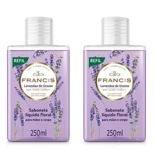 Kit c/2 Sabonetes Liquido Francis Refil 250ml Lilás