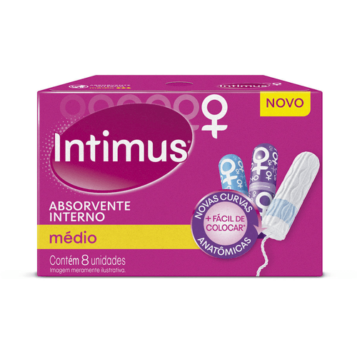 Kit c/4 Absorvente Interno Intimus Médio 8 Unidades Kit c/4 Absorvente Interno Intimus Médio 8 Unidades