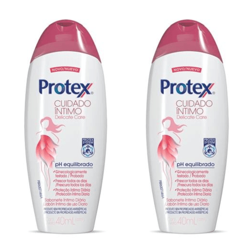 Kit c/2 Sabonetes Íntimo Líquido Protex Delicate Care 40ml cada