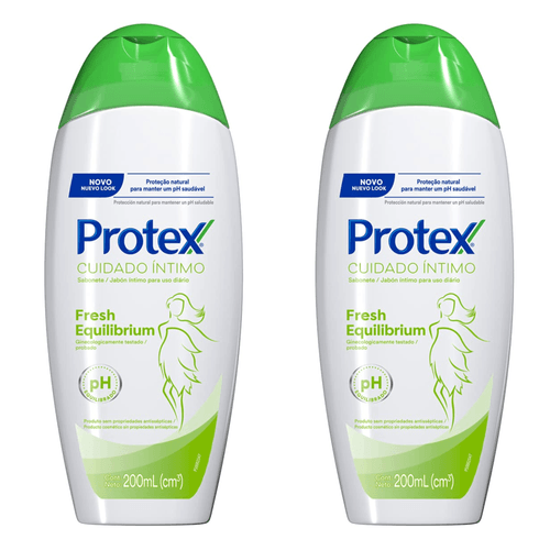Kit c/2 Sabonetes Íntimo Protex 200ml Fresh Equilibrium
