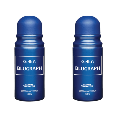 Kit c/2 Unidades de Desodorante Spray Gellus 90ml Blue Graphic