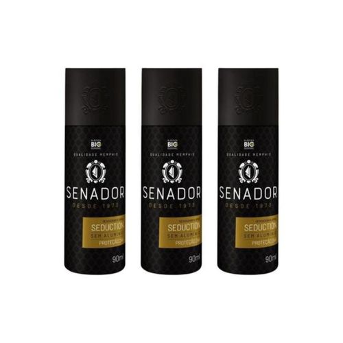 Kit c/3 Unidades de Desodorante Spray Senador 90ml Seduction