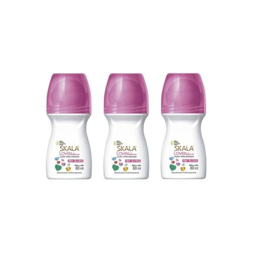 Kit c/3 Unidades de Skala Desodorante Roll-On 60ml Love Intense